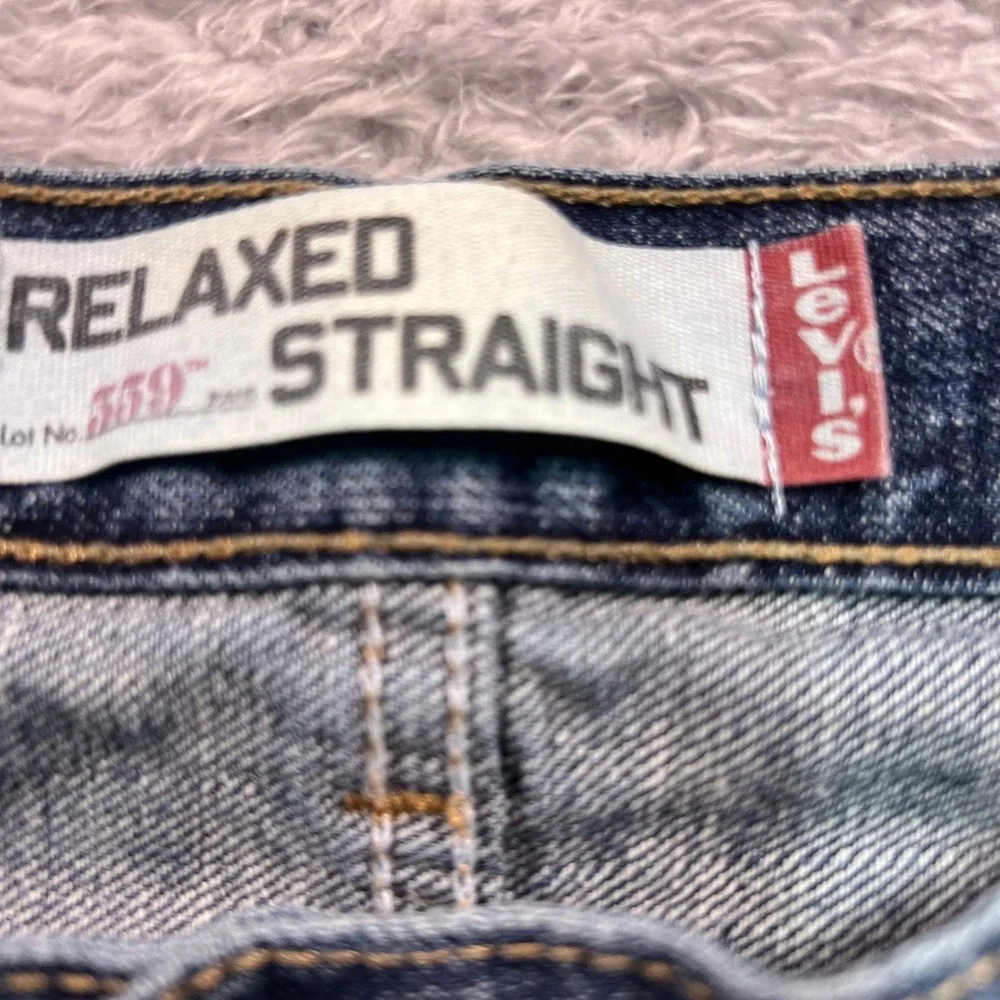 Levi's 559 Relaxed Straight Jeans Mens 38x32 Medium Wash Blue Denim